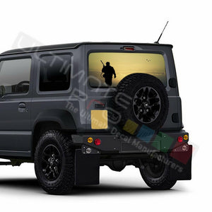 Camo Hunting Decal Rear Window See Thru Stickers Perforated for New Suzuki Jimny