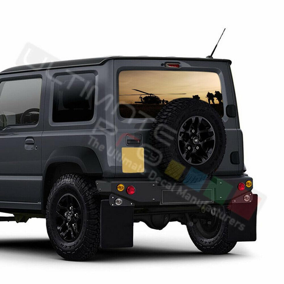 Camo Hunting Decal Rear Window See Thru Stickers Perforated for New Suzuki Jimny