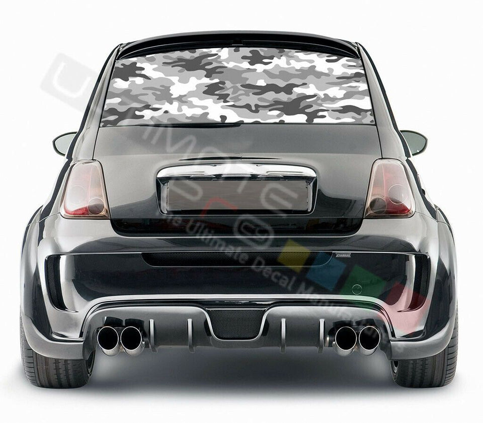 Camo Hunting Decals Rear Window See Thru Stickers Perforated for FIAT 500 2020