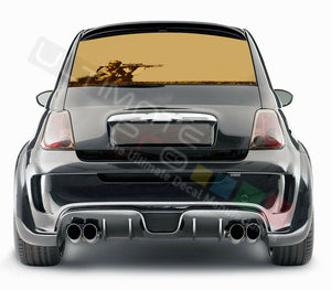 Camo Hunting Decals Rear Window See Thru Stickers Perforated for FIAT 500 2020