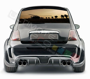 Camo Hunting Decals Rear Window See Thru Stickers Perforated for FIAT 500 2020