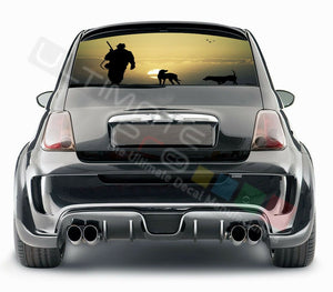 Camo Hunting Decals Rear Window See Thru Stickers Perforated for FIAT 500 2020