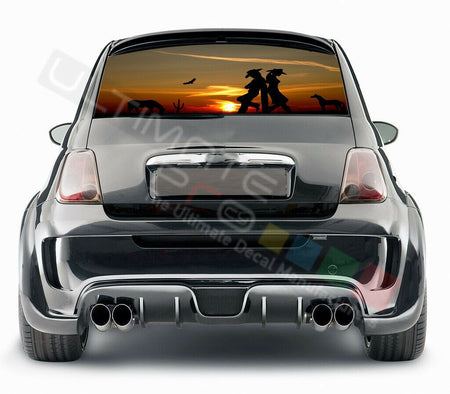Camo Hunting Decals Rear Window See Thru Stickers Perforated for FIAT 500 2020