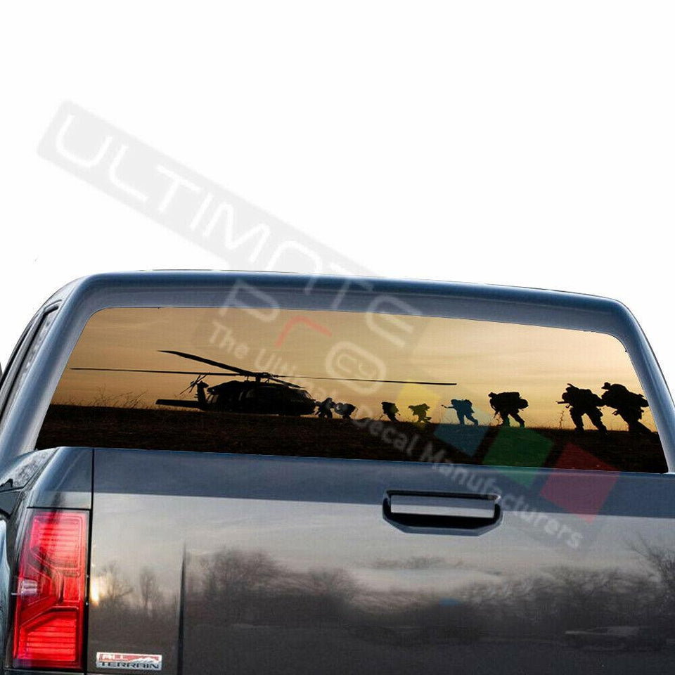 Camo Hunting Decals Rear Window See Thru Stickers Perforated for GMC Sierra 2018