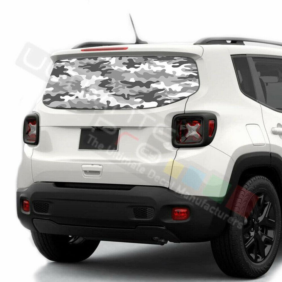 Camo Hunting Decals Rear Window See Thru Stickers Perforated for Jeep Renegade