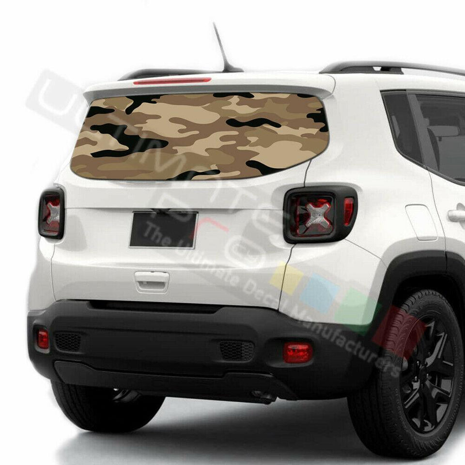 Camo Hunting Decals Rear Window See Thru Stickers Perforated for Jeep Renegade