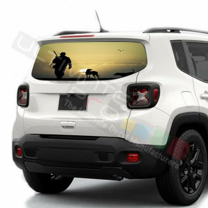 Camo Hunting Decals Rear Window See Thru Stickers Perforated for Jeep Renegade