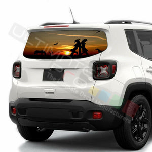 Camo Hunting Decals Rear Window See Thru Stickers Perforated for Jeep Renegade