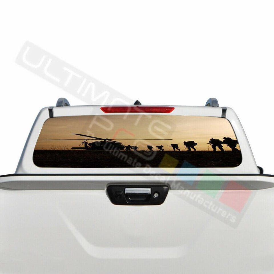 Camo Hunting Decals Window See Thru Stickers Perforated for Nissan Navara 2016