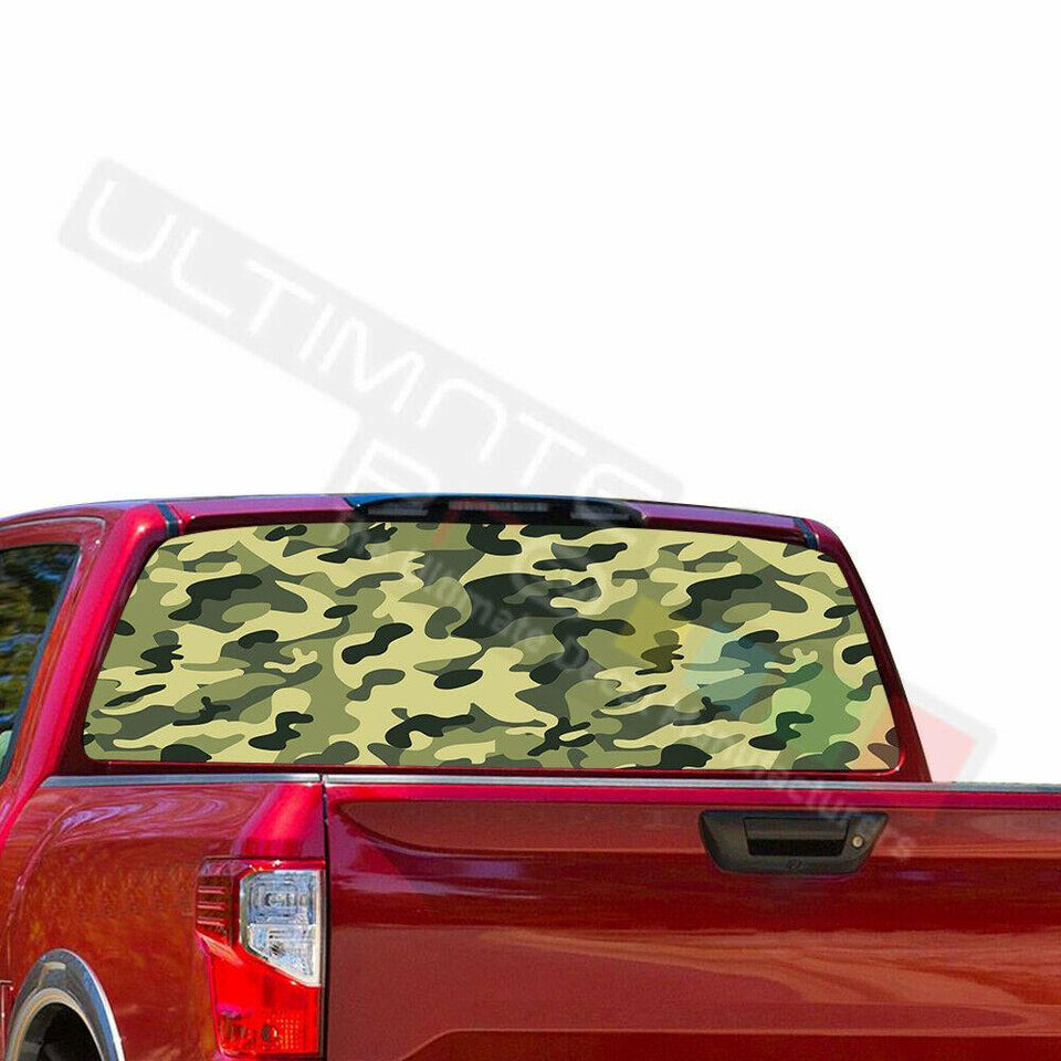 Camo Hunting Decals Window See Thru Stickers Perforated for Nissan Titan 2017