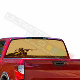 Camo Hunting Decals Window See Thru Stickers Perforated for Nissan Titan 2017