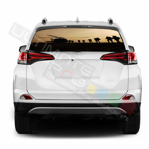 Camo Hunting Decals Window See Thru Stickers Perforated for Toyota RAV4 2018