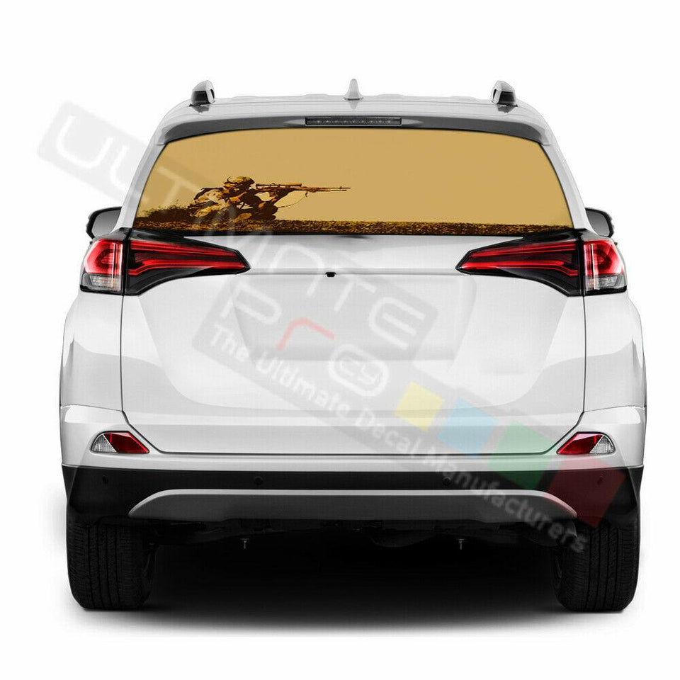 Camo Hunting Decals Window See Thru Stickers Perforated for Toyota RAV4 2018