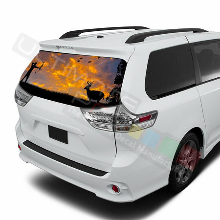 Camo Hunting Decals Window See Thru Stickers Perforated for Toyota Sienna 2017