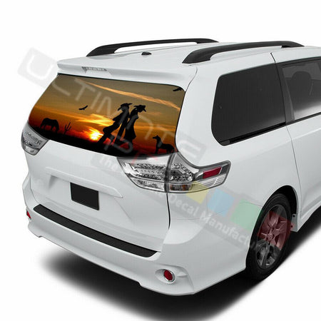 Camo Hunting Decals Window See Thru Stickers Perforated for Toyota Sienna 2017