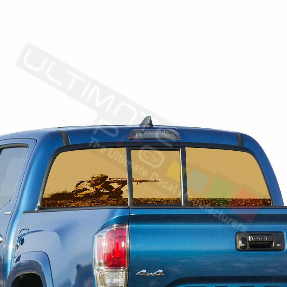 Camo Hunting Decals Window See Thru Stickers Perforated for Toyota Tacoma 2018