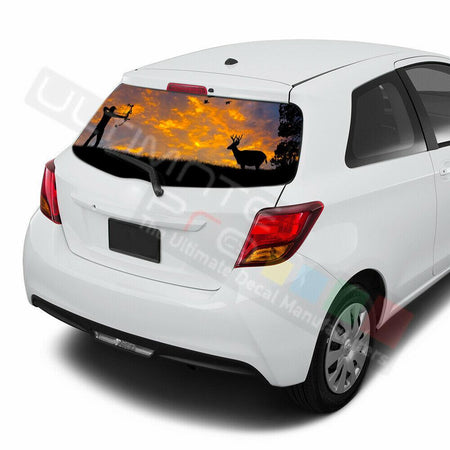 Camo Hunting Decals Window See Thru Stickers Perforated for Toyota Yaris 2016