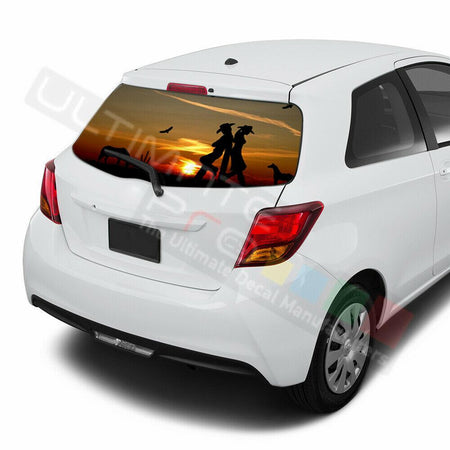 Camo Hunting Decals Window See Thru Stickers Perforated for Toyota Yaris 2016