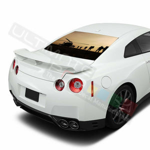 Camo Hunting Design Decals Window See Thru Stickers Perforated for Nissan GTR