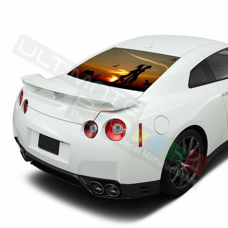 Camo Hunting Design Decals Window See Thru Stickers Perforated for Nissan GTR