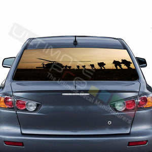 Camo Hunting Design Rear Window See Thru Stickers Perforated for Mitsubishin Evo