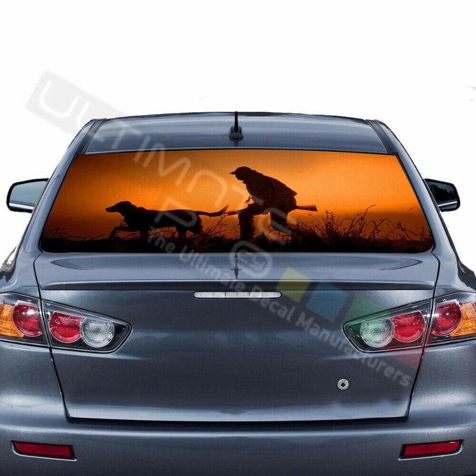 Camo Hunting Design Rear Window See Thru Stickers Perforated for Mitsubishin Evo