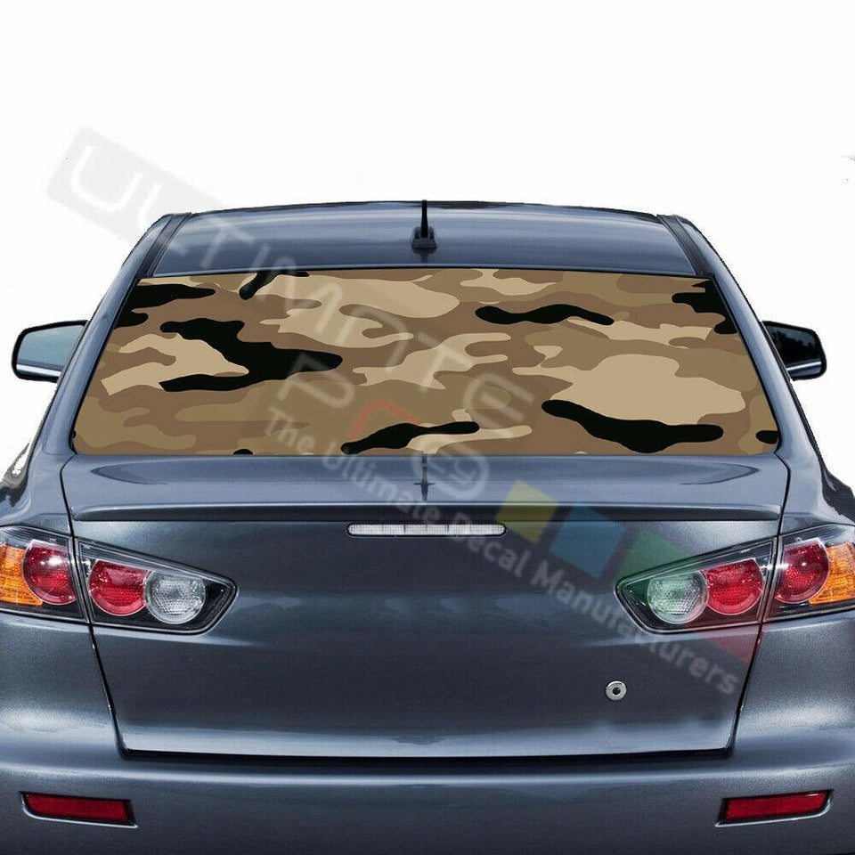 Camo Hunting Design Rear Window See Thru Stickers Perforated for Mitsubishin Evo