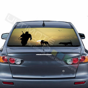 Camo Hunting Design Rear Window See Thru Stickers Perforated for Mitsubishin Evo