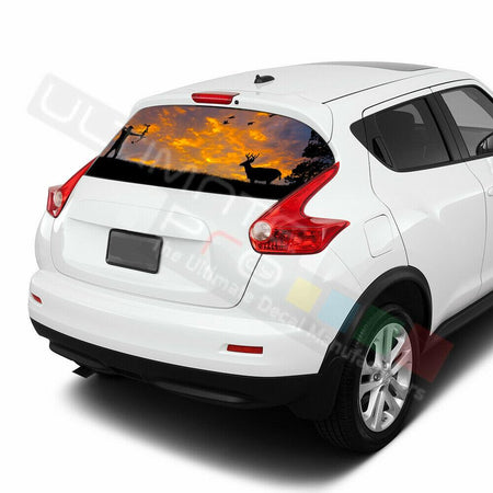 Camo Hunting Designs Decals Window See Thru Stickers Perforated for Nissan Juke