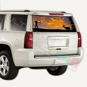 Camo hunting designs Rear Window CThru Stickers Perforated for Chevrolet Tahoe