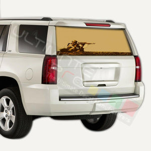 Camo hunting designs Rear Window CThru Stickers Perforated for Chevrolet Tahoe