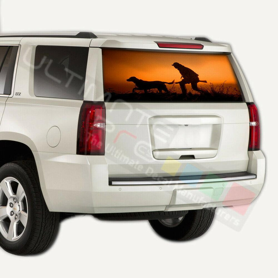 Camo hunting designs Rear Window CThru Stickers Perforated for Chevrolet Tahoe