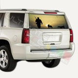 Camo hunting designs Rear Window CThru Stickers Perforated for Chevrolet Tahoe