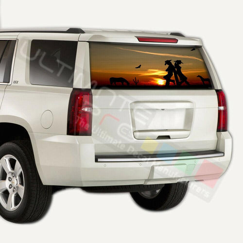 Camo hunting designs Rear Window CThru Stickers Perforated for Chevrolet Tahoe