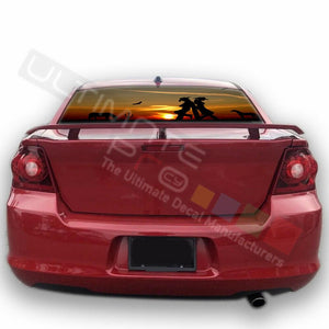 Camo hunting designs Rear Window CThru Stickers Perforated for Dodge Avenger