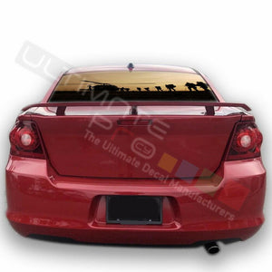 Camo hunting designs Rear Window CThru Stickers Perforated for Dodge Avenger