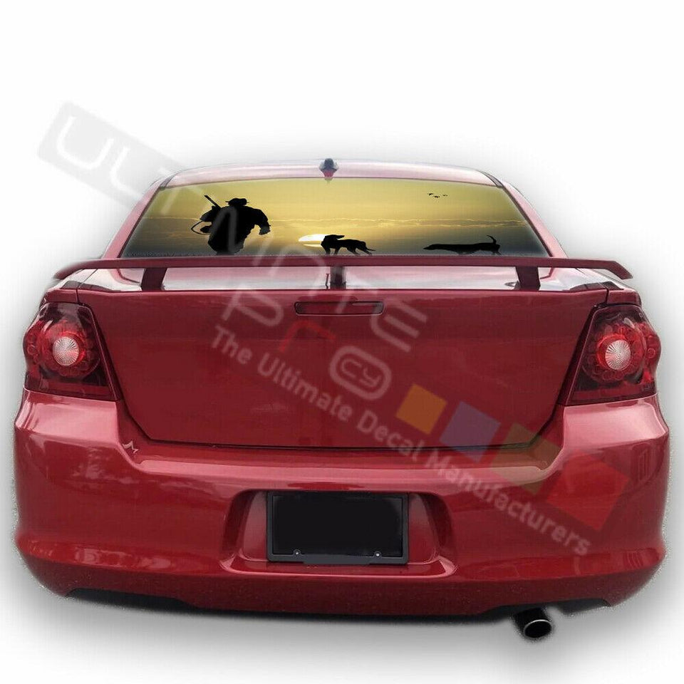 Camo hunting designs Rear Window CThru Stickers Perforated for Dodge Avenger