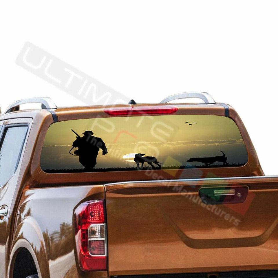 Camo Hunting Designs Window See Thru Stickers Perforated for Nissan Navara NP300