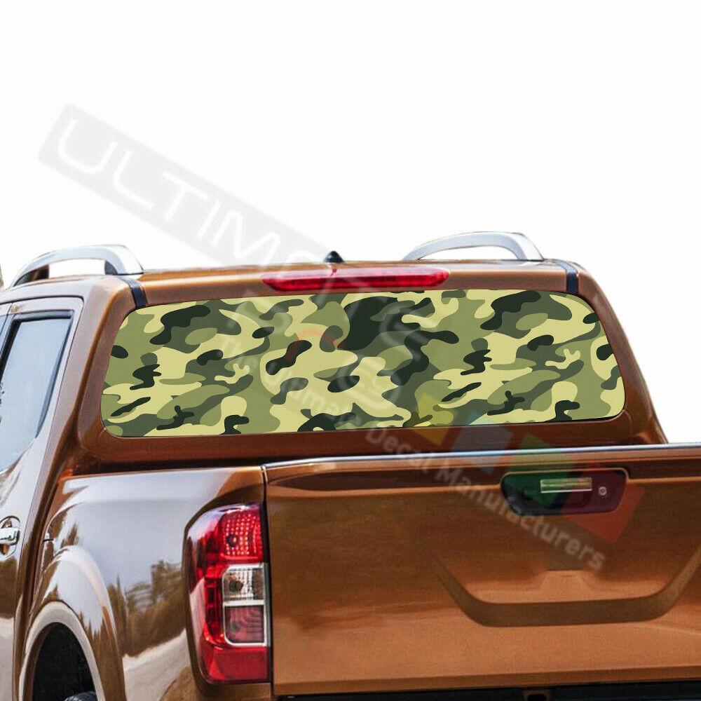 Camo Hunting Designs Window See Thru Stickers Perforated for Nissan Navara NP300