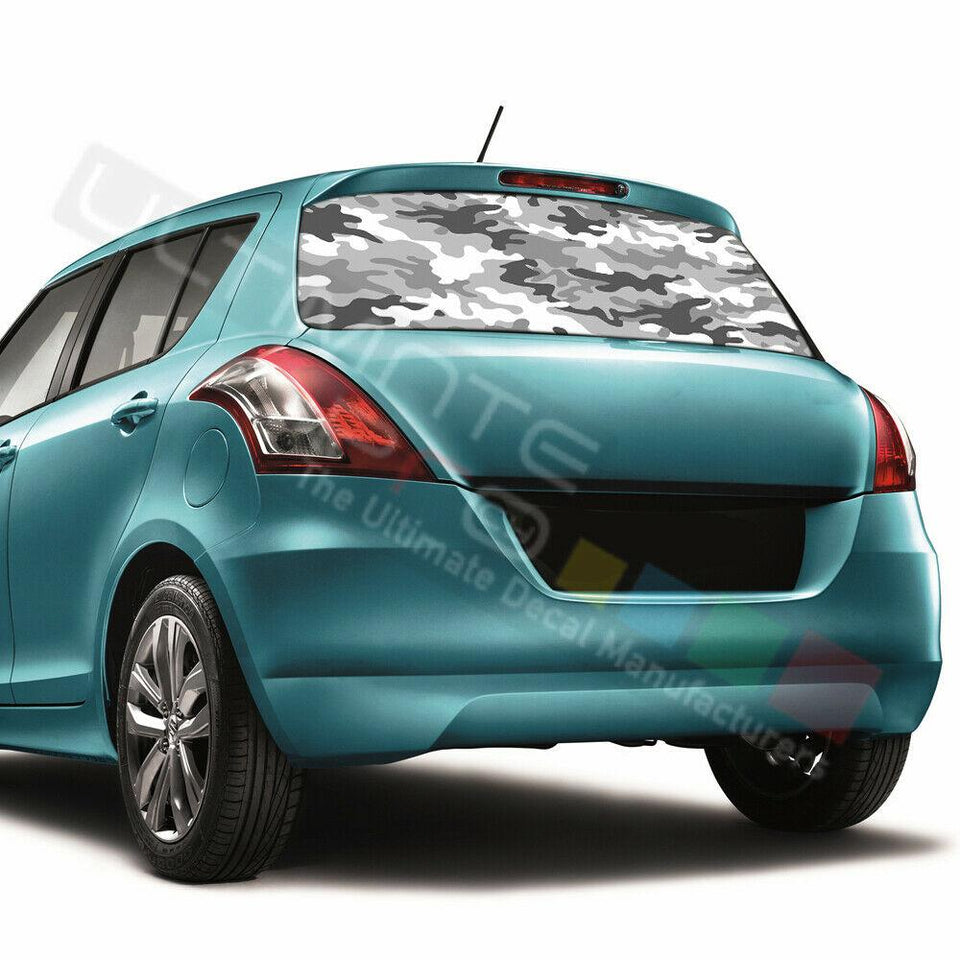 Camo Hunting Designs Window See Thru Stickers Perforated for Suzuki Swift 2016