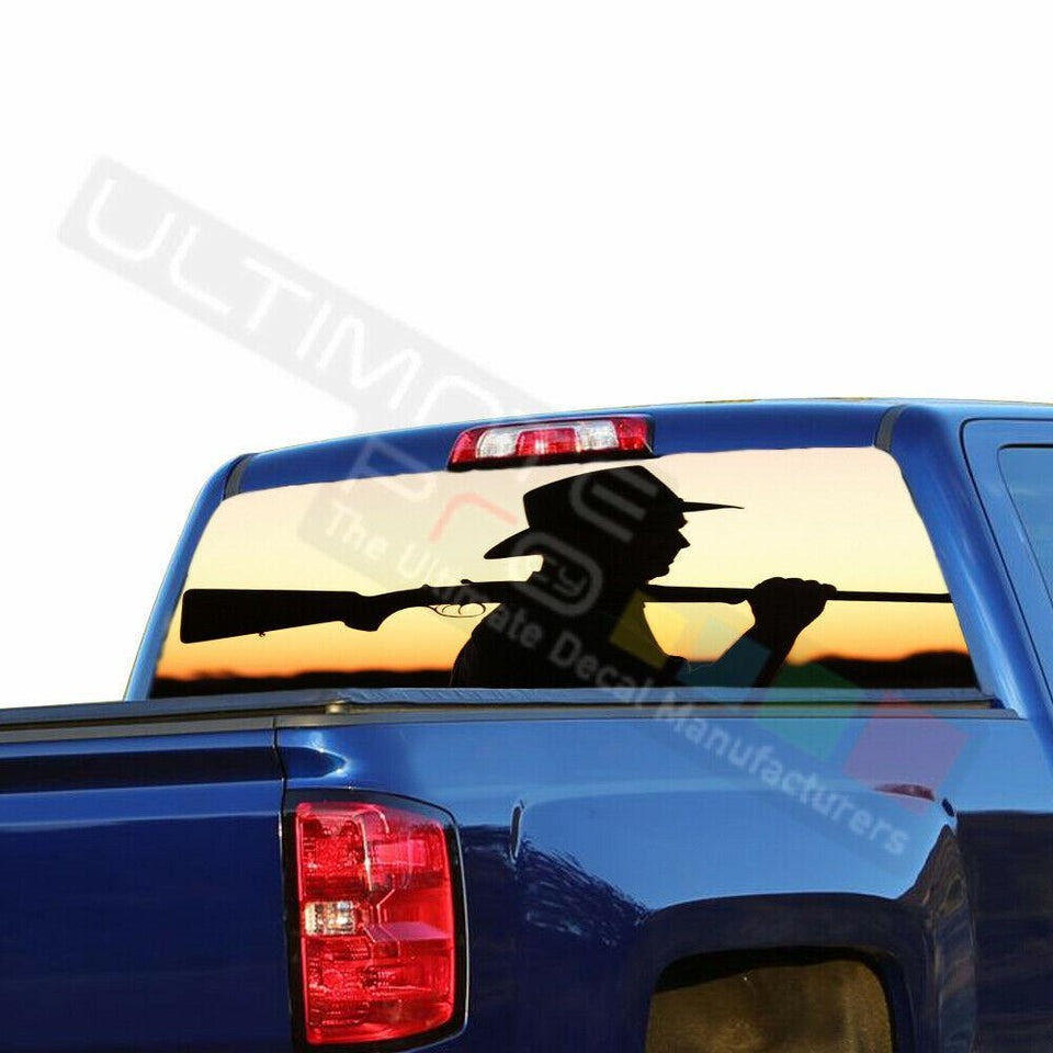 Camo Hunting Rear Window See Thru Stickers Perforated for Chevrolet Silverado