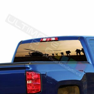 Camo Hunting Rear Window See Thru Stickers Perforated for Chevrolet Silverado