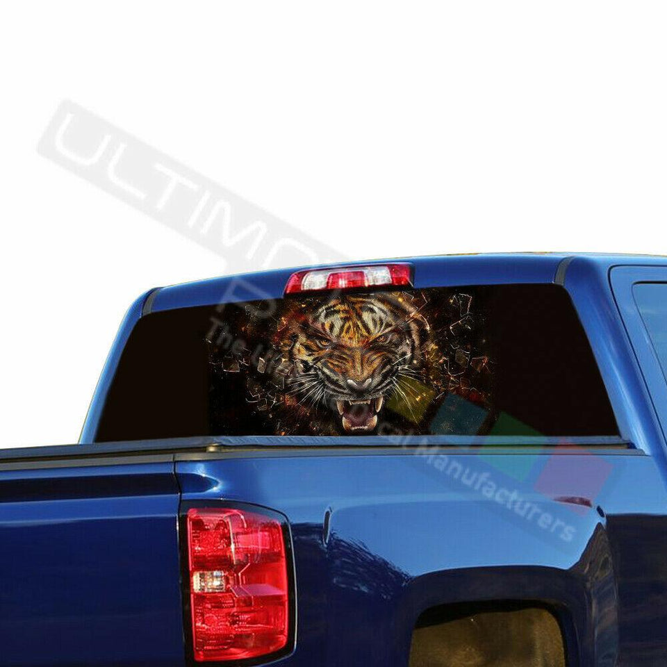 Camo Hunting Rear Window See Thru Stickers Perforated for Chevrolet Silverado