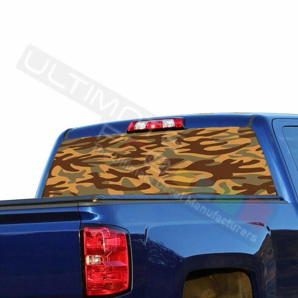 Camo Hunting Rear Window See Thru Stickers Perforated for Chevrolet Silverado