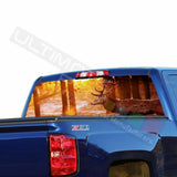 Camo Hunting Rear Window See Thru Stickers Perforated for Chevrolet Silverado