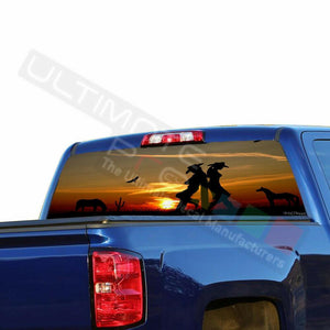 Camo Hunting Rear Window See Thru Stickers Perforated for Chevrolet Silverado