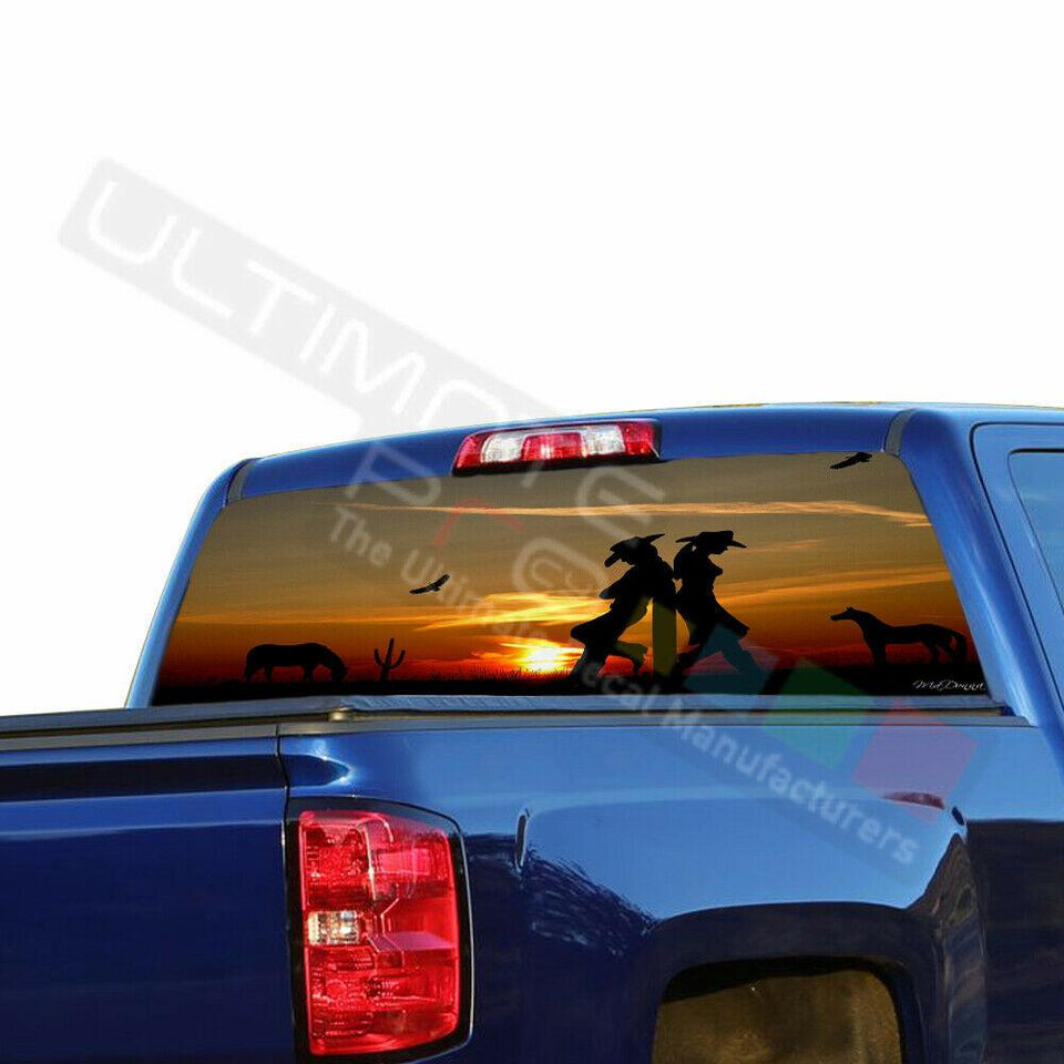 Camo Hunting Rear Window See Thru Stickers Perforated for Chevrolet Silverado