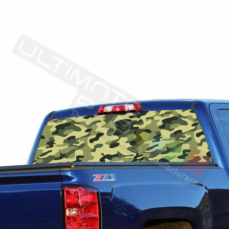 Camo Hunting Rear Window See Thru Stickers Perforated for Chevrolet Silverado