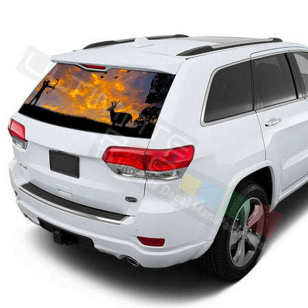 Camo Hunting Rear Window See Thru Stickers Perforated for Jeep Grand Cherokee