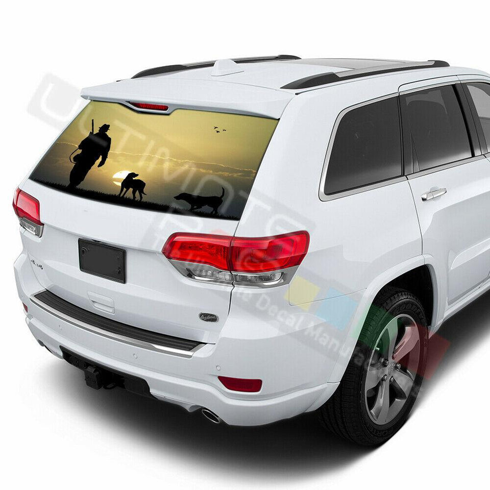 Camo Hunting Rear Window See Thru Stickers Perforated for Jeep Grand Cherokee